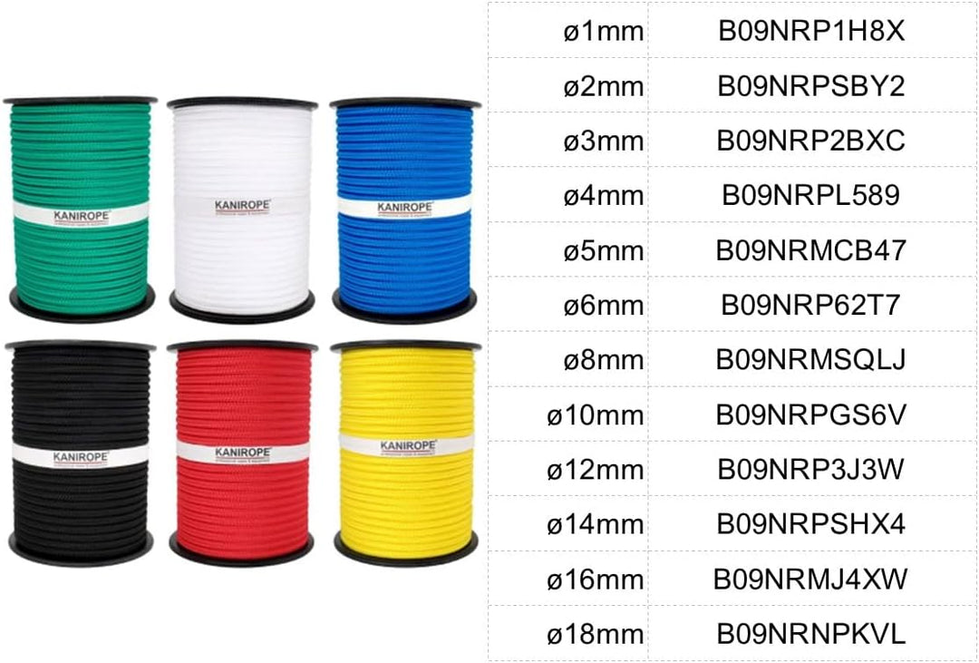 Kanirope® PP Seil Polypropylenseil MULTIBRAID 6mm 100m Farbe Schwarz (1811) 16x geflochten 100m Schw