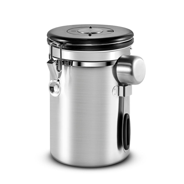 Luftdichte Kaffeedose aus Edelstahl (Silber)-1.8L, Silber