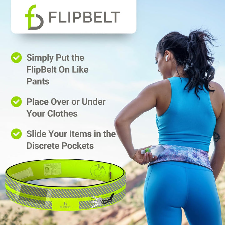 FlipBelt - USA Original Patent, USA Design, USA Versand, USA Garantie XL Reflektierendes Neongelb, X