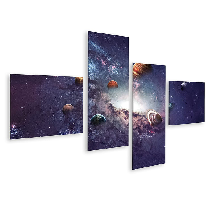 Bild auf Leinwand Planeten des Sonnensystems Wandbild Poster Kunstdruck Bilder Format: 150x80cm - 4