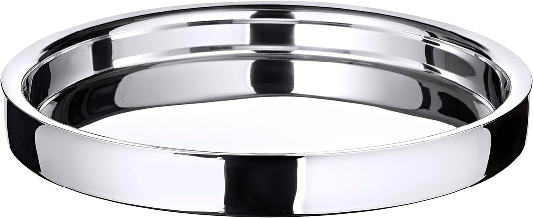 EDZARD Tablett Alaska (ø 32 cm) rund, Edelstahl hochglanzpoliert, Serviertablett, Dekotablett Durchm