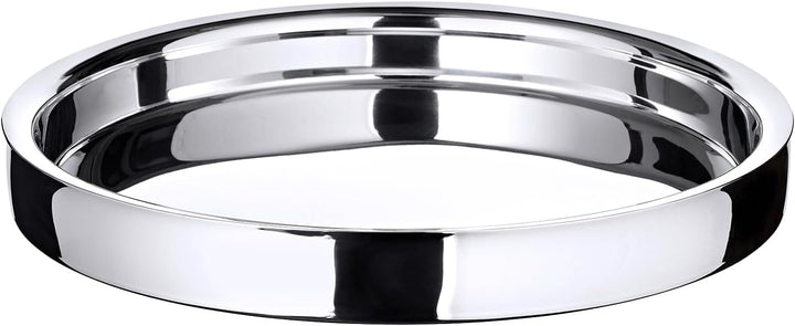 EDZARD Tablett Alaska (ø 32 cm) rund, Edelstahl hochglanzpoliert, Serviertablett, Dekotablett Durchm