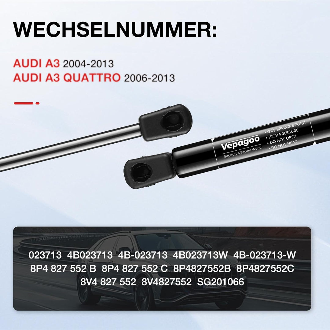 Vepagoo Gasfeder Gasdruckdämpfer Heckklappendämpfer für AUDI A3 2004-2013 8PA, OEM-Teilenummer: #8P4