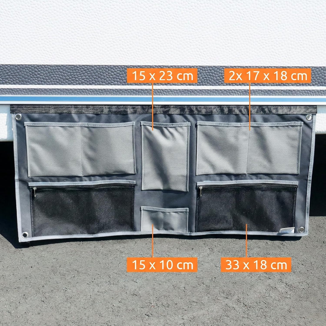your GEAR Caravan Organizer Wide - Hängeregal für Zelt, Vorzelt, Wohnwagen 45 x 100 cm, 6 Fächer