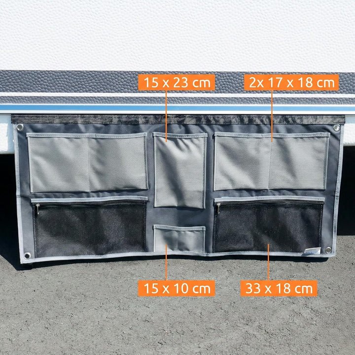 your GEAR Caravan Organizer Wide - Hängeregal für Zelt, Vorzelt, Wohnwagen 45 x 100 cm, 6 Fächer