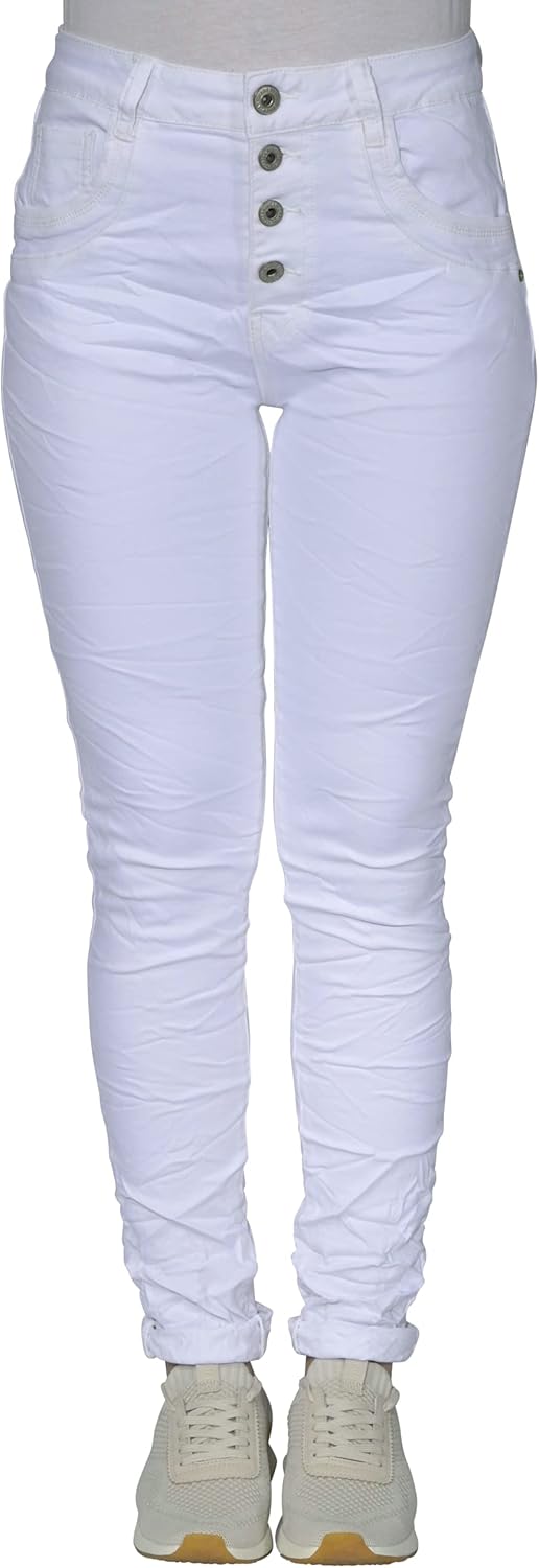 Jewelly Jeans Damen im Crash Look 5154 Off-white 34, Off-white 34