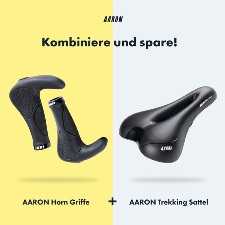 AARON Horn Lenker Griffe mit Gel Dämpfung, ergonomische Lenkerhörner aus rutschfestem Gummi, Fahrrad