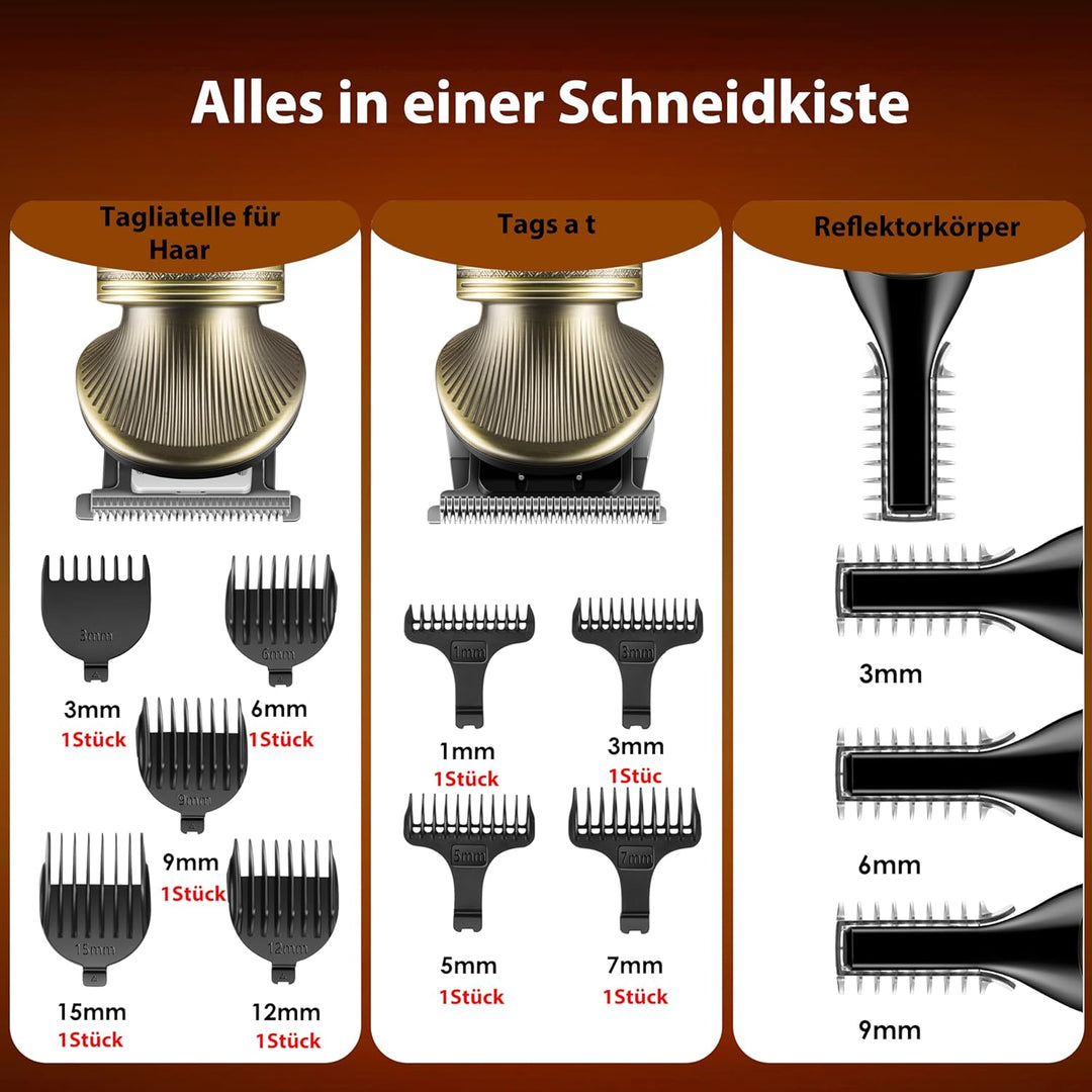 VGR Bartschneider für Männer,professionelles Herren-Bartpflege-Set, elektrische Rasierer,Schnurlose