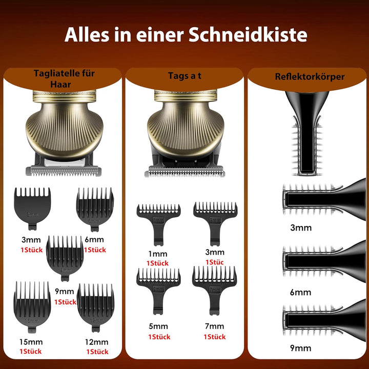 VGR Bartschneider für Männer,professionelles Herren-Bartpflege-Set, elektrische Rasierer,Schnurlose