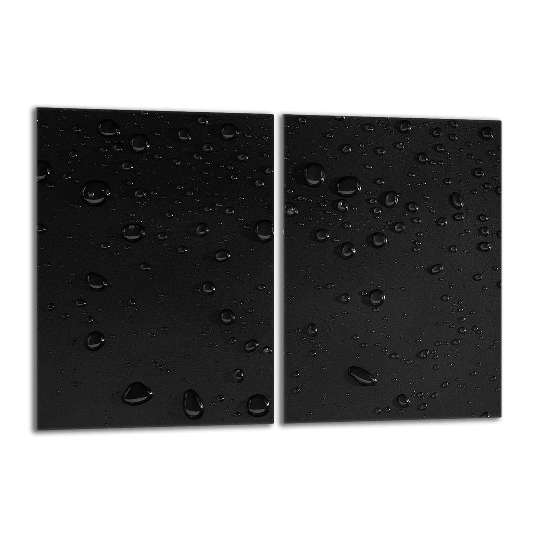 Herdabdeckplatten Set 2x40x52 cm Ceranfeld Abdeckung Glas Spritzschutz Abdeckplatte Glasplatte Herd