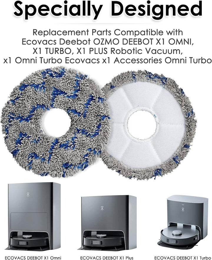(10 Stück) Waschbare, Wiederverwendbare Wischpads für ECOVACS DEEBOT X1 Omni/ X1 PRO Omni/ X1 Turbo/