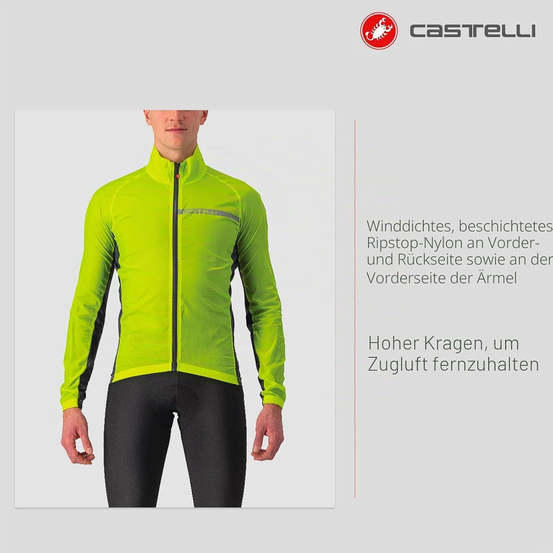 CASTELLI Herren Squadra Stretch Jacket Jacket L ELECTRIC LIME/DARK GRAY, L ELECTRIC LIME/DARK GRAY