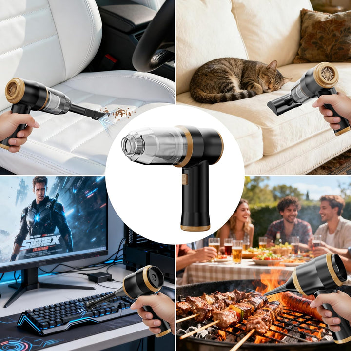Mini-Auto-Staubsauger 15000 Pa – Tragbarer Kabelloser Handstaubsauger und Luftbläser mit 2 Filtern f