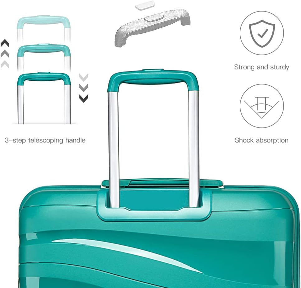 KONO Koffer Trolley 55cm Reisekoffer Leicht Hartschalenkoffer mit TSA Schloss Zwillingsrollen Rollko