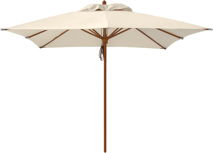 anndora® Teleskopschirm 3 x 3 m eckig Sonnenschirm Marktschirm wasserabweisend Natural Creme Weiss