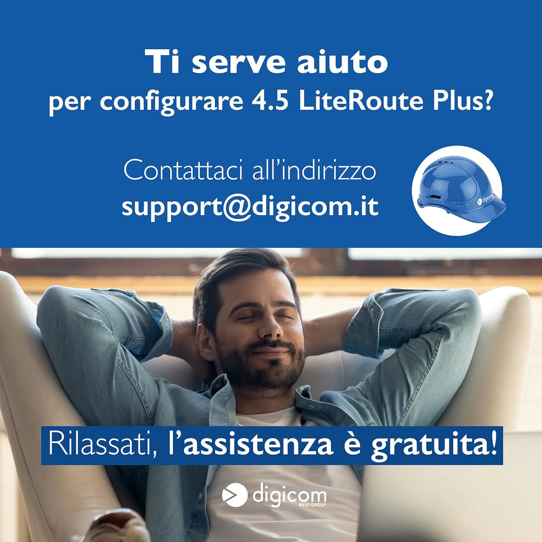 Digicom 4G+ LiteRoute Plus Router 4.5G CAT6 300Mbps, WLAN AC1200 Dual-Band, 4 Ports (3LAN - 1LAN/WAN