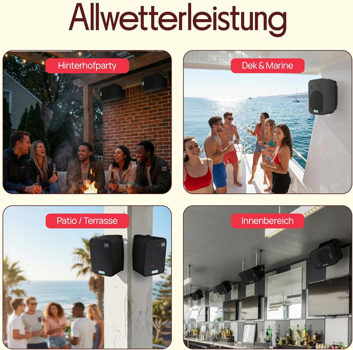Pyle Dual Lautsprecher, Box, Musikbox, Party Boxen, Soundbox, Speaker, Wetterfeste 16,5cm Musikboxen