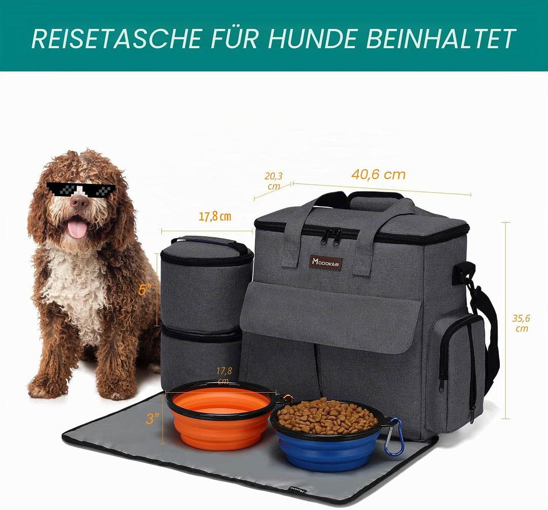 Von Fluggesellschaften zugelassene Haustier-Reisetasche, Wochenend-Hundereiseset für Hund und Katze,