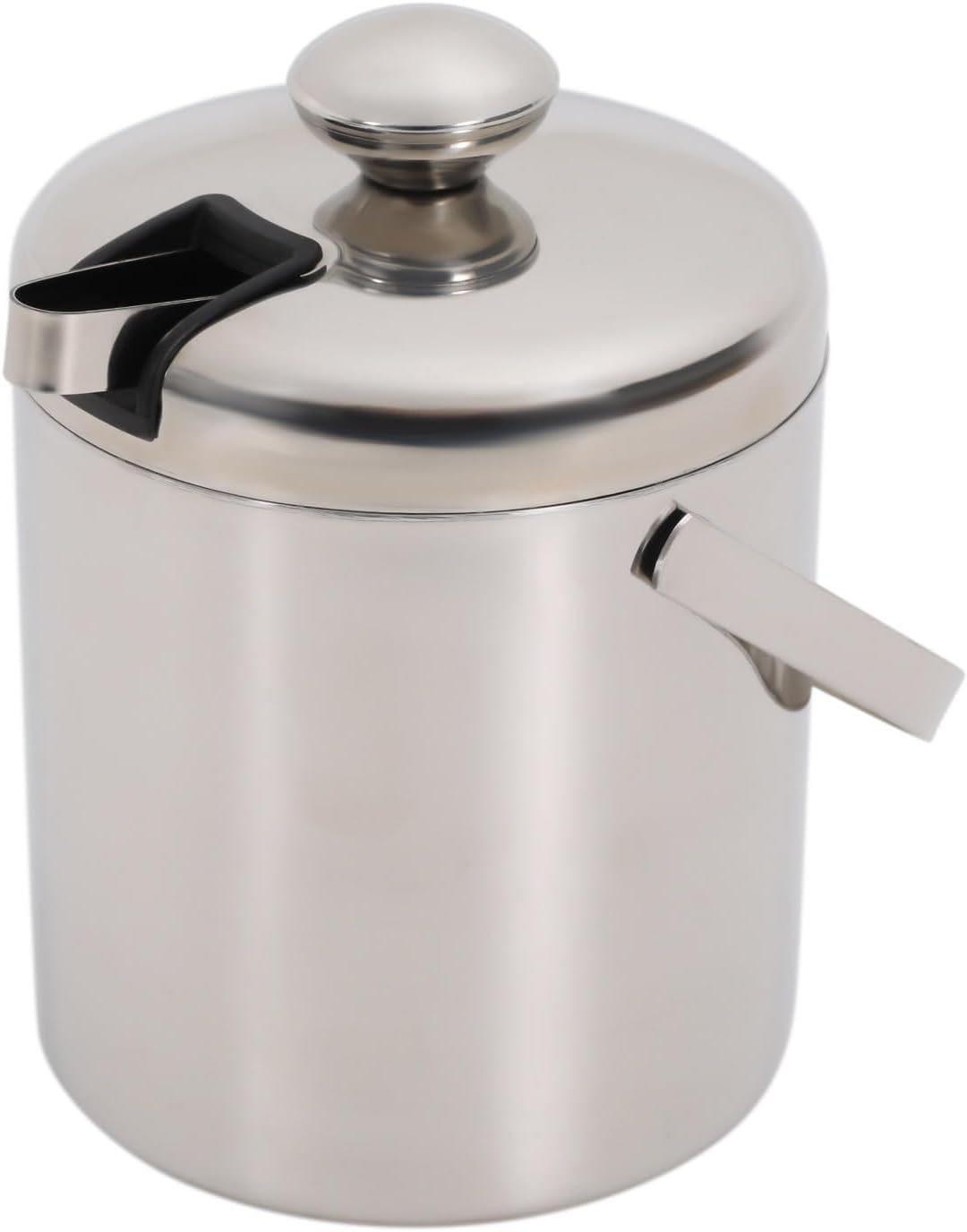 Eiswürfelbehälter mit Deckel 1,3L Edelstahl Eiskübel | Eiskübel mit Deckel aus 304 Edelstahl, doppel