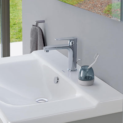 Duravit B11020 B.1 Waschtischarmatur, Grösse M (Auslauf Höhe 110 mm), Wasserhahn Bad mit Zugstangen-