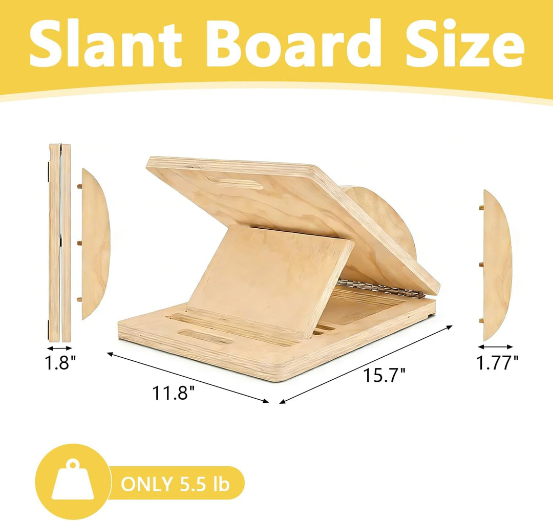 Wadendehner Schrägbrett aus Holz, Verstellbares Stretch Mobilitätsbrett für Wadenstrecker mit Traini