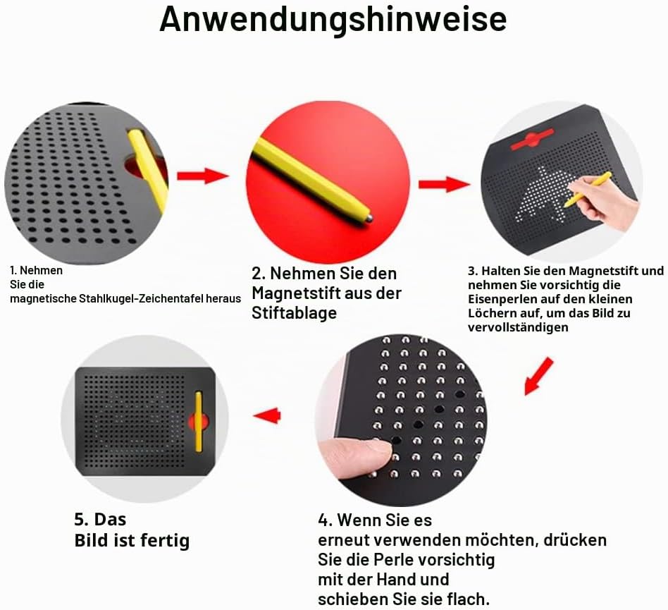 Kinder Zaubertafel Magnetische Zeichenbrett Reissbrett mit Stift Stahlkugel Tablet Abwischbar Schrei