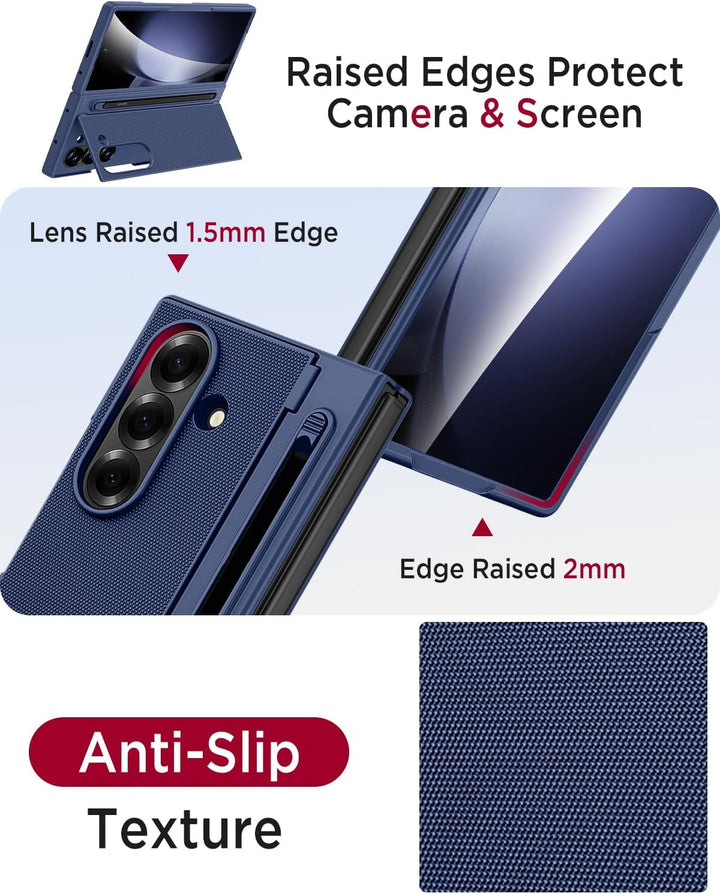 Miimall Kompatibel mit Samsung Galaxy Z Fold 5 Hülle mit S-Pen & Stifthalter, [HD Displayschutz] Ult