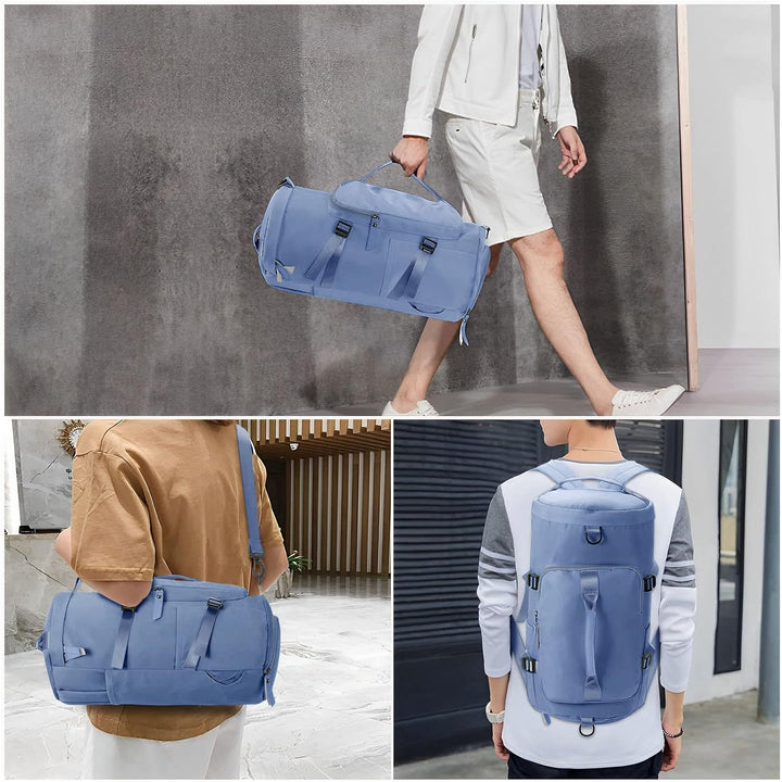 HAWEE Unisex Sporttasche mit Rucksackfunktion Reisetasche mit Schuhfach Gross Reiserucksack Wasserdi