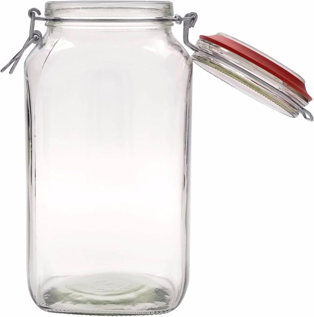 6x Drahtbügelgläser 2590ml | luftdichte Vorratsgläser, Einmachgläser | Ideal Aufbewahrung von Lebens