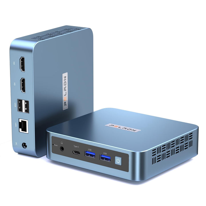 PELADN WI-6 Mini PC, 12th Gen N100 (bis zu 3,4 GHz), 16 GB DDR4 RAM, 512 GB M.2 SSD, 4K Dual Display