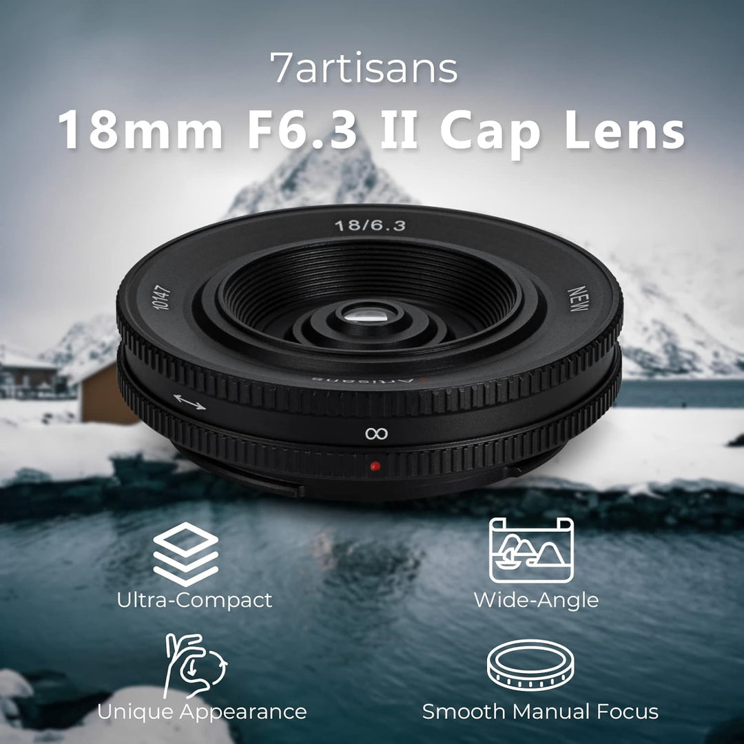 7artisans 18mm F6.3 II UFO-Objektiv, kompatibel mit Fuji X-Mount spiegellosen Kameras X-Ｍ1 X-Ｍ2 X-Ｈ1