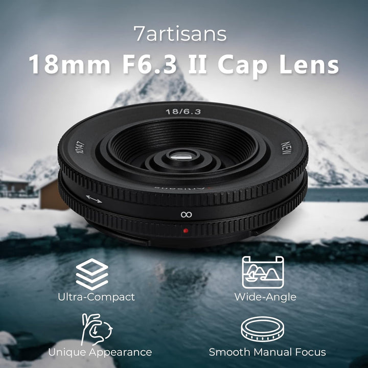 7artisans 18mm F6.3 II UFO-Objektiv, kompatibel mit APS-C Sony E-Mount spiegellosen Kameras A5000 A5