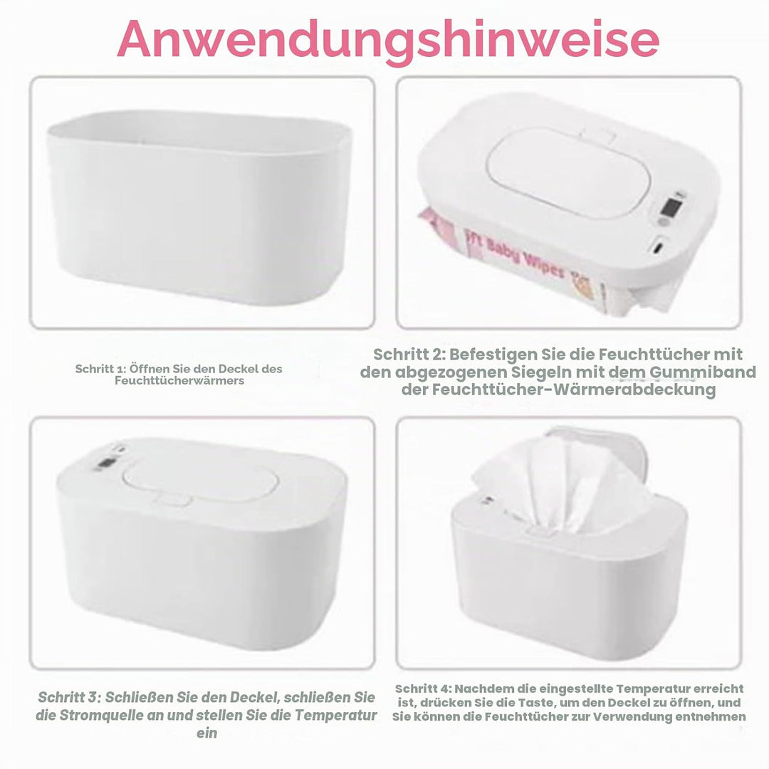 Baby Feuchttuchwärmer Babytuchspender Tuchhalter mit Deckel Tragbarer Feuchttuchbeutel (Weiss), Weis