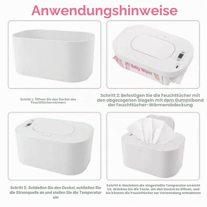 Baby Feuchttuchwärmer Babytuchspender Tuchhalter mit Deckel Tragbarer Feuchttuchbeutel (Weiss), Weis