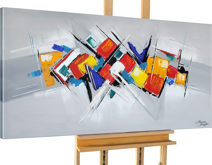 Monica Mirafiori I 100% HANDGEMALT I Gemälde Würfel 100x50cm | Gemälde Handgemalt | Acrylgemälde | S