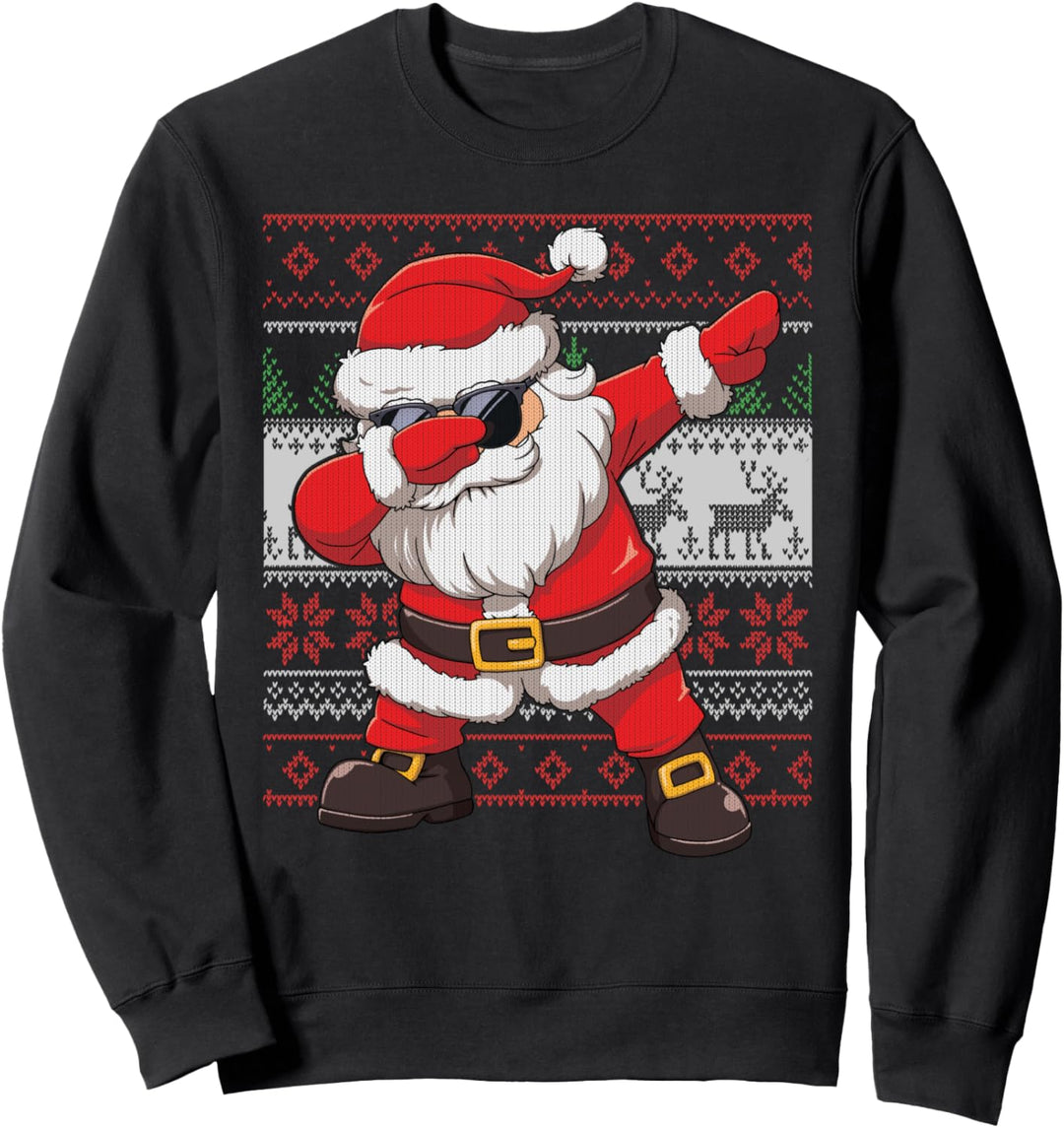 Dabbing Santa In Sonnenbrille Ugly Christmas Sweatshirt