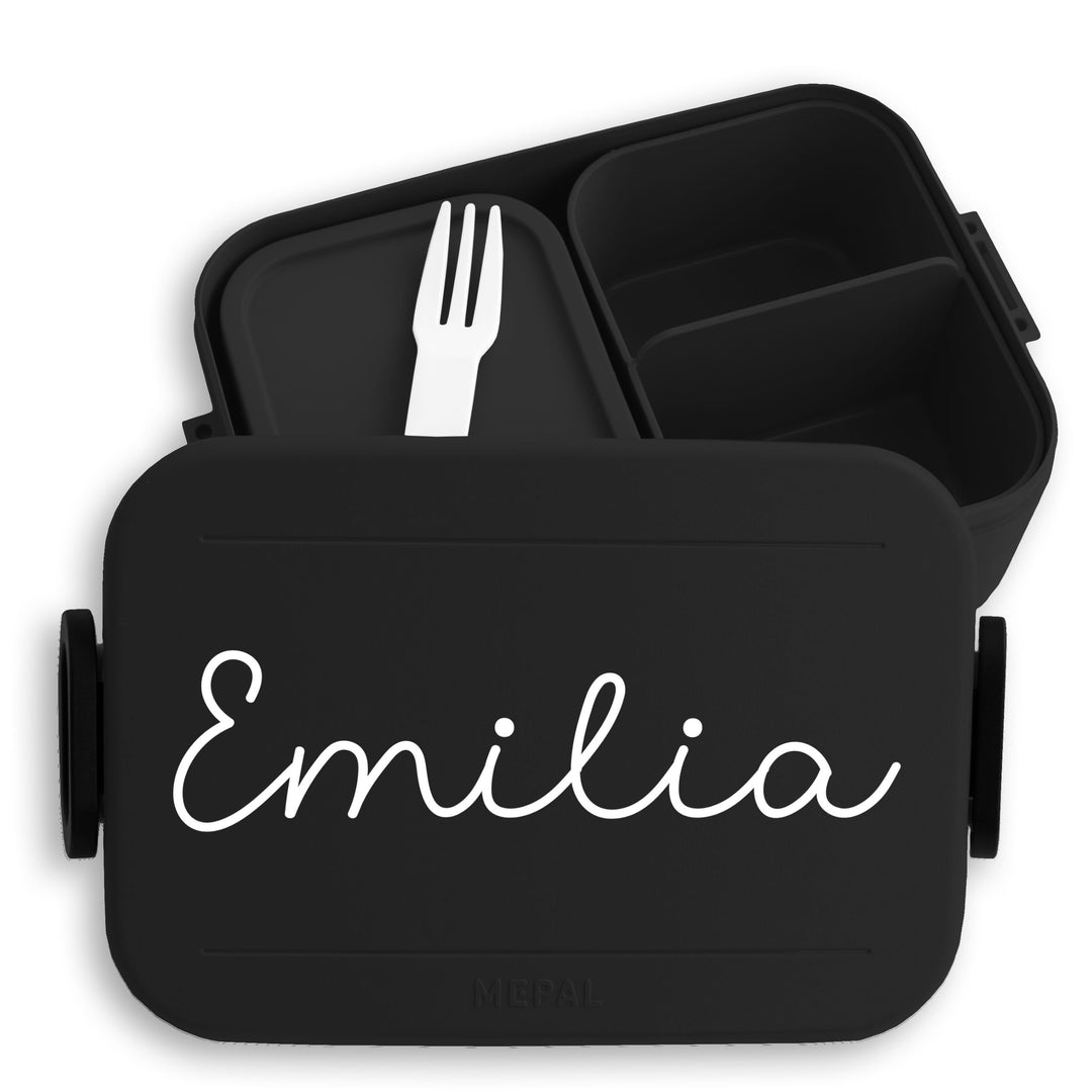 Bento Box Midi Lunchbox für Mepal Bentobox - Wunschtext - Kinder Brotdose Wunschname in Schreibschri
