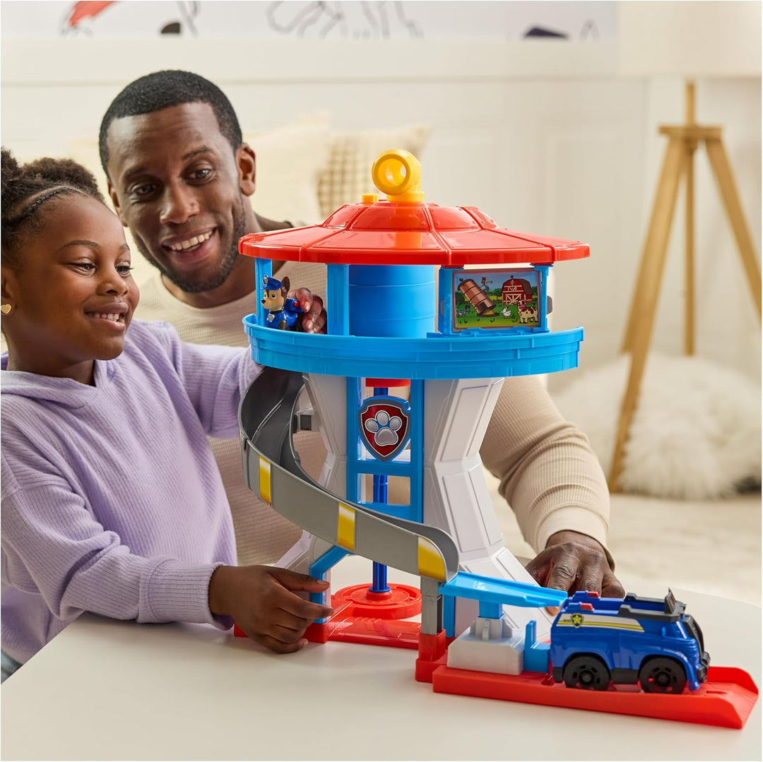 PAW PATROL - Lookout Tower (2025), über 50 cm hoch, Hauptquartier Spielset mit 1 Basis Polizei-Fahrz