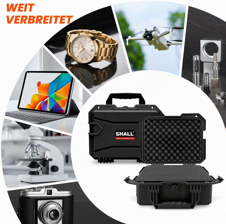 Shall Universal Kamera Koffer L, wasserdicht Staubdicht Schockfest, mit Schaum-Einlagen, für Kamera,