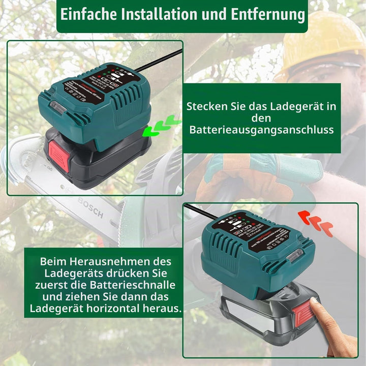Mini Akku Ladegerät für Bosch Haus und Garten 18V, Schnellladegerät Ersatz AL1830CV für Bosch PBA PS