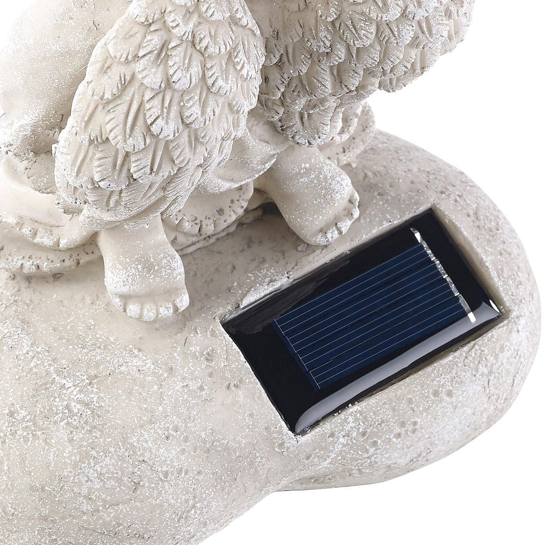 Lunartec Solarengel: Schutzengel-Figur mit Solar-LED-Licht, 7 LEDs, 20 cm, IP44 (Engel mit Licht für