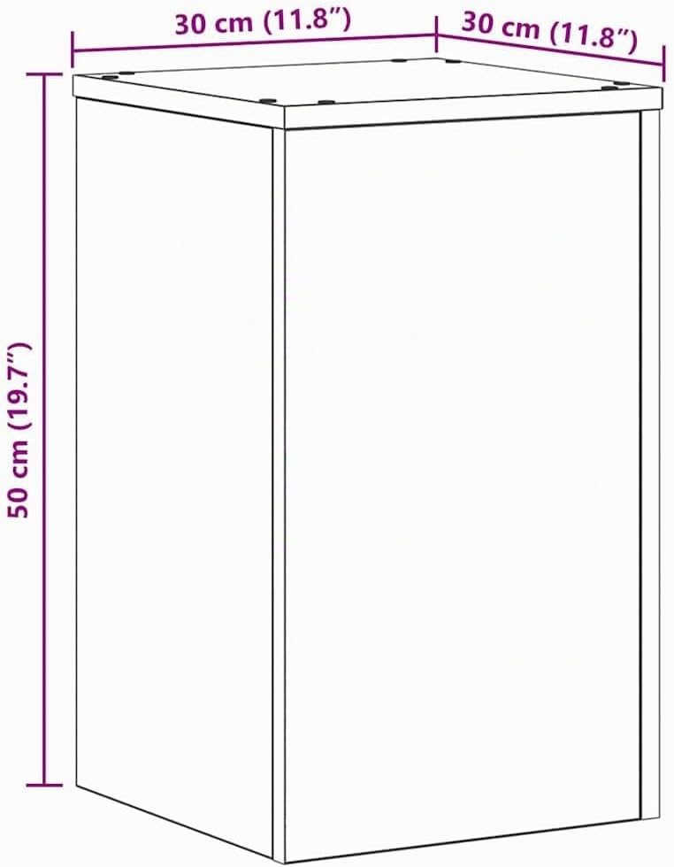 vidaXL Pflanzenständer 2 pcs Schwarz Eichen-Optik 30 x 30 x 50 cm, Wohzimmer Deko, moderner Pflanzen