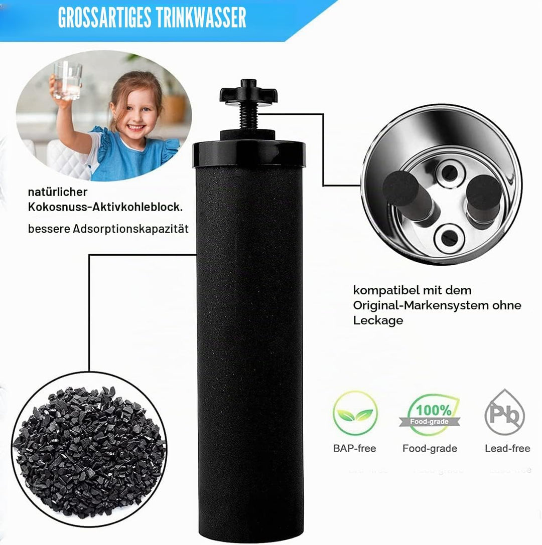 BB-9-2 Wasserfilter Kompatibel mit Berkeyy Reinigungselementen, Schwarzer Element-Kartusche, Premium