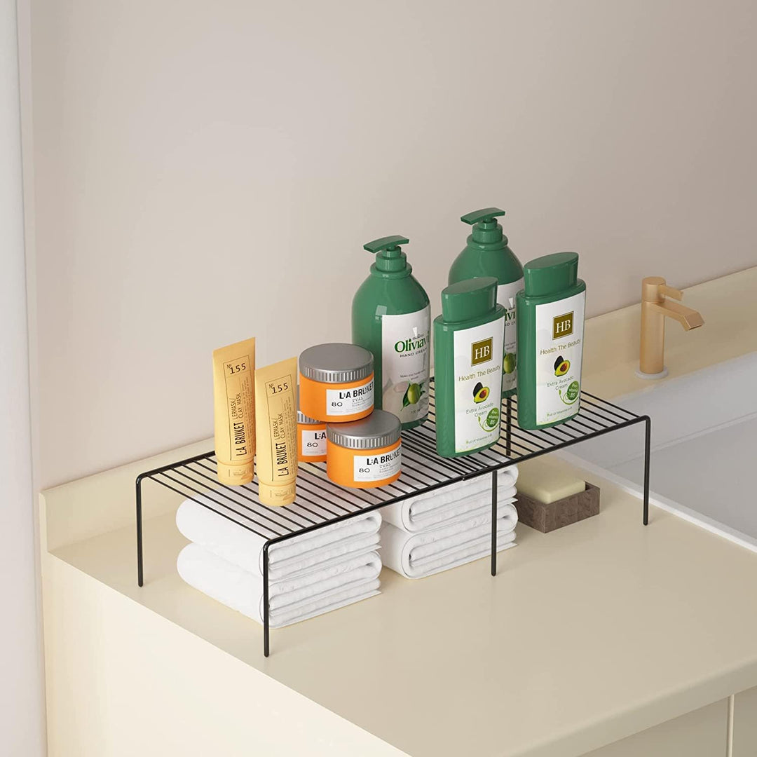 Küchenschrank Erweiterbares Regal Organizer Set von 6 Stück, verstellbare Metalldraht, Speisekammer-