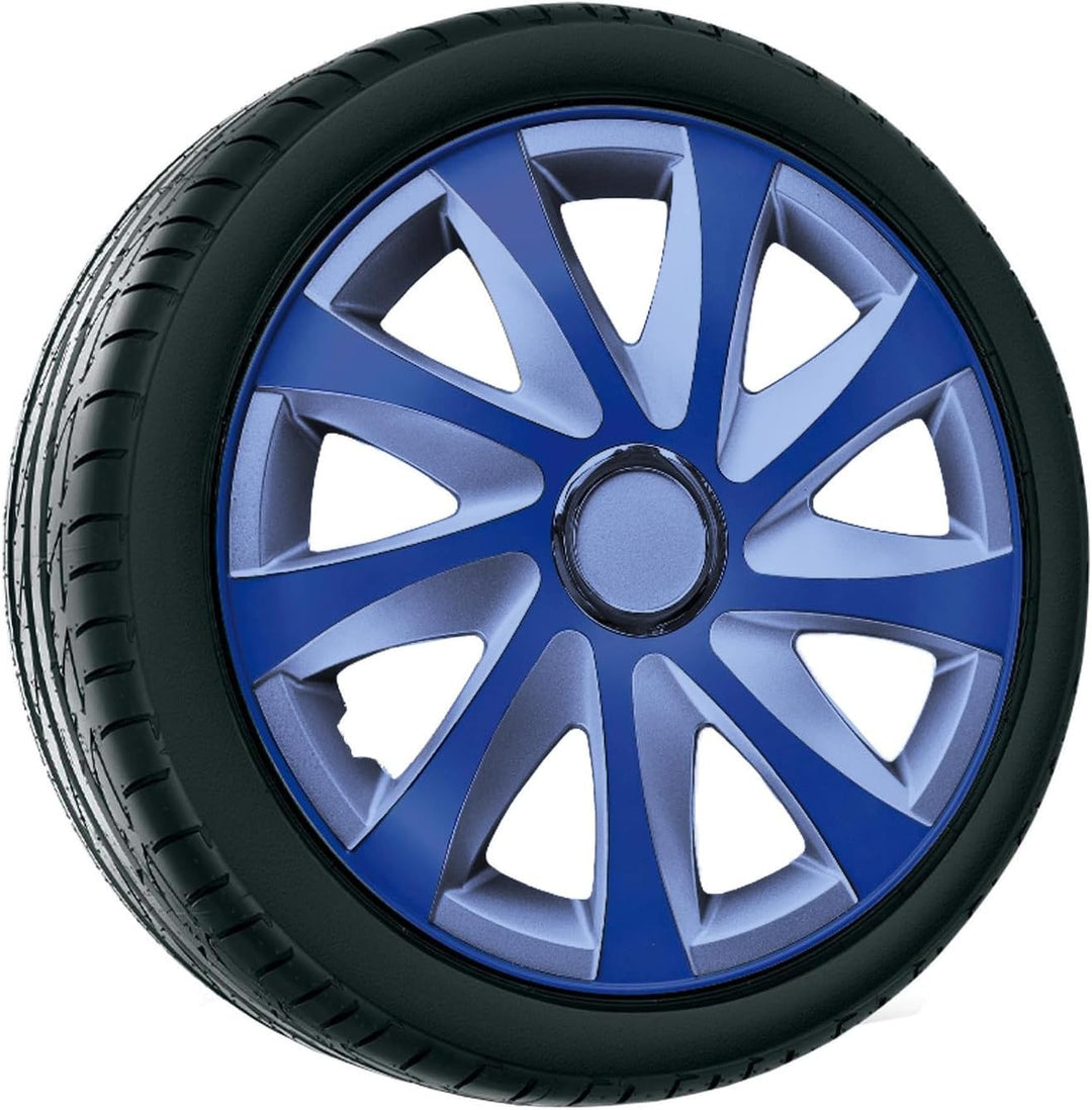 Radzierblende Drift EXTRA Silber/blau 16 Zoll 4er Set