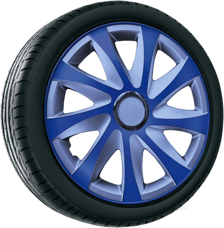 Radzierblende Drift EXTRA Silber/blau 16 Zoll 4er Set