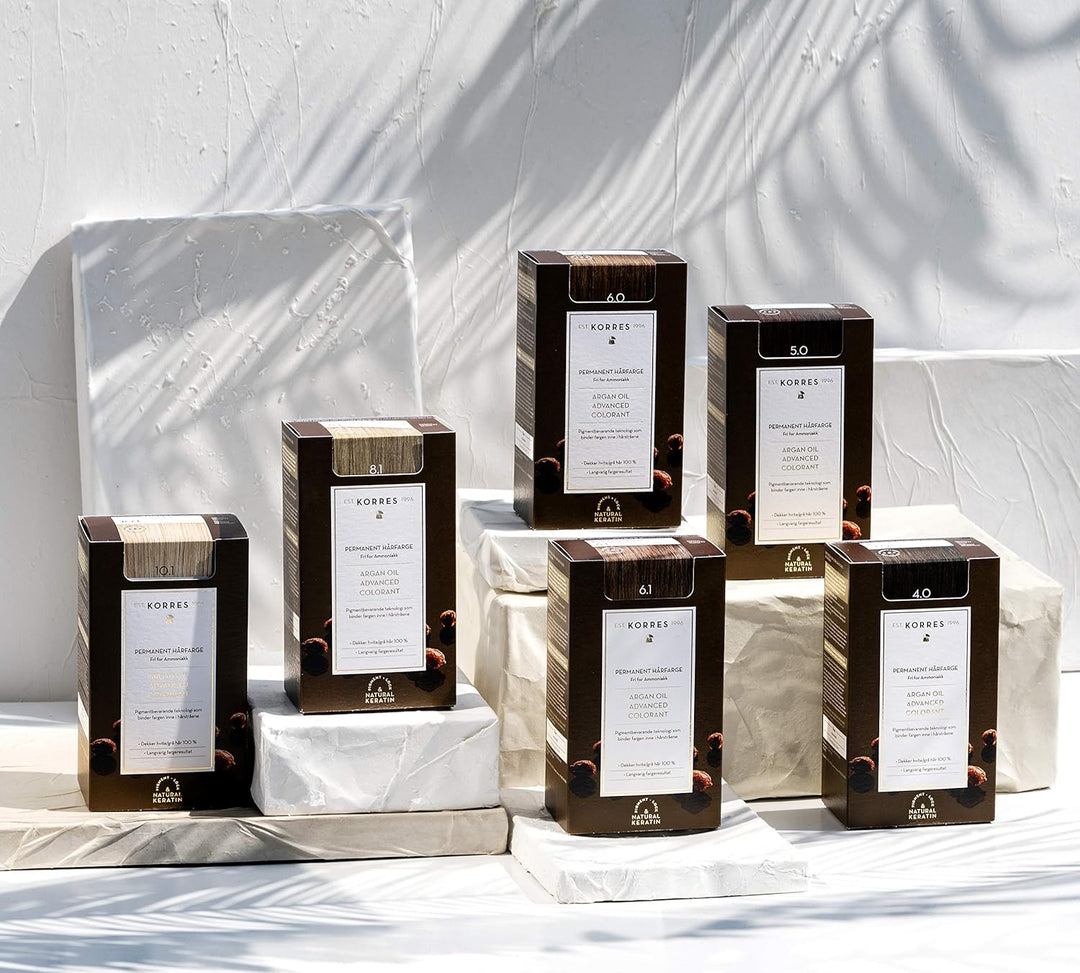 KORRES Argan Oil Colorant – ammoniakfreie Haarfarbe Gianduja 6.77 – 100% Grauhaarabdeckung & vegan f
