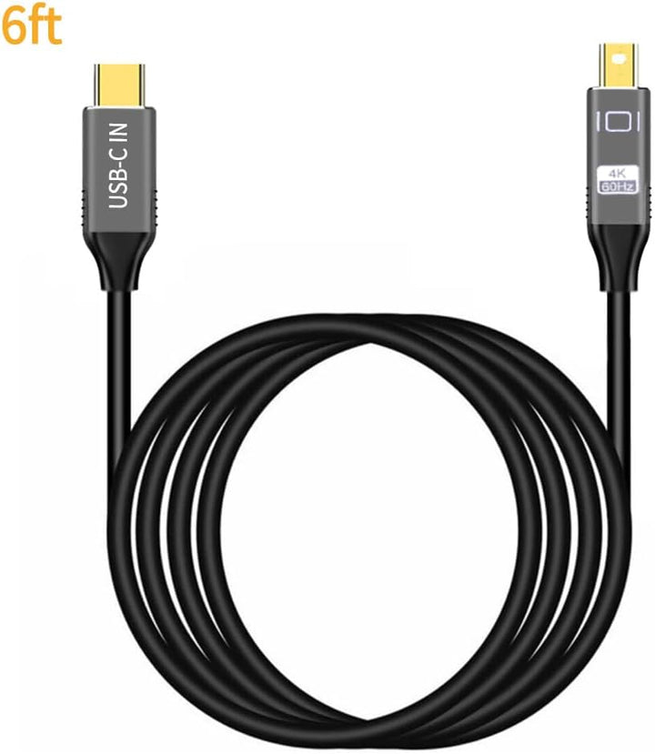 YMY USB Type-C auf Mini Displayport Kabel, 1,8m 4K@60hz USB C zu Mini DP Video Konverter Kabel Unter
