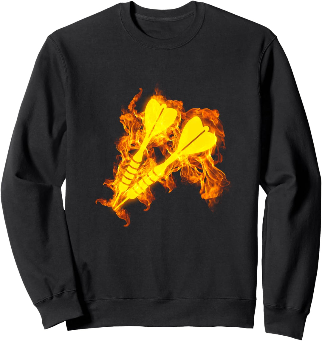 Feuer Darts Pfeil Set Flammende Dart Spieler Sweatshirt