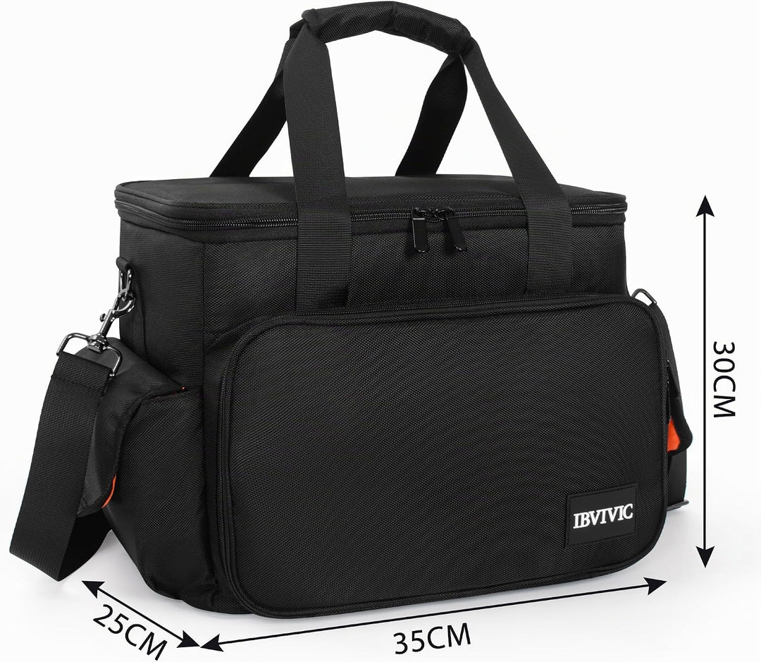 OUUTMEE DJ Tasche, DJ Cable File Bag, verstellbaren Trennwänden und Zwei separaten Taschen, 35 * 30
